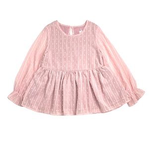 FLYING PIGS | Girls Swiss Dot Long Sleeve Chiffon Blouse